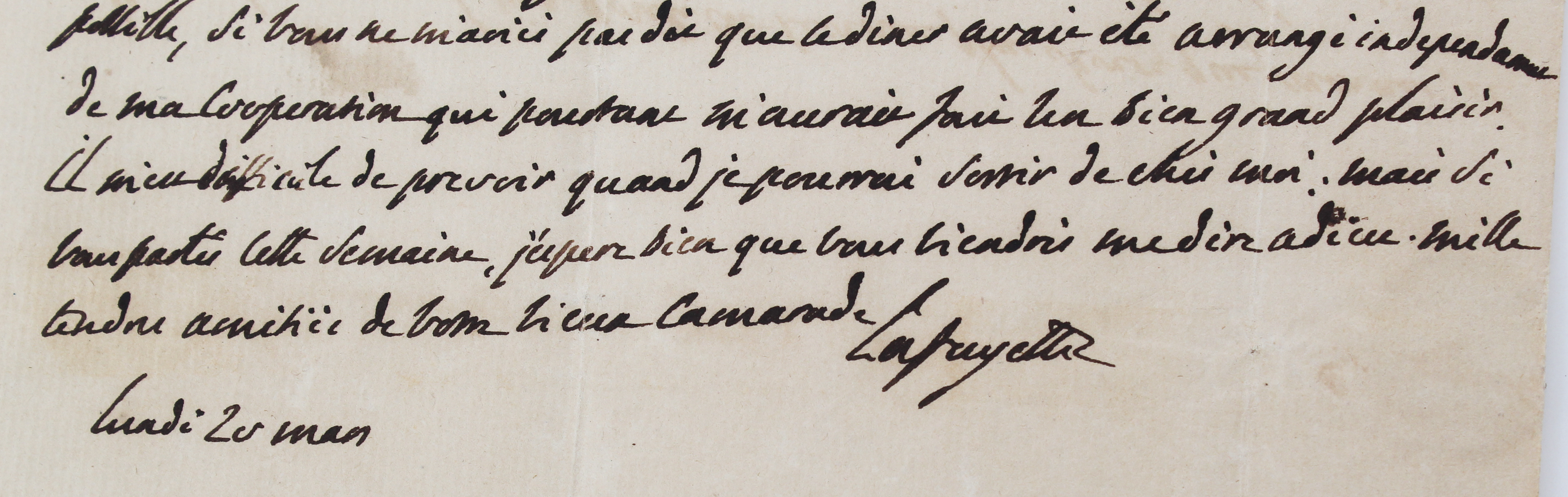 Letter Written and Signed by Lafayette 1826 - Image 3 of 5