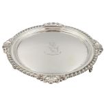 English Georgian Sterling Footed Salver, 23.3 ozt