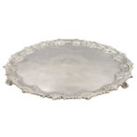 English George III Sterling Salver 1763, 28.4 ozt