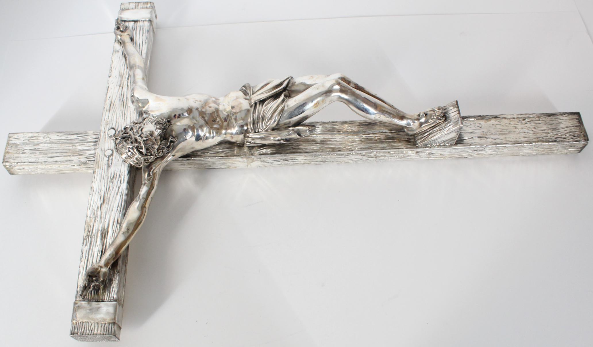 Large Italian 800 Silver Crucifix, 39 OZT - Image 3 of 17