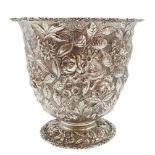 Large Repousse Sterling Silver Vase, 41.5 ozt