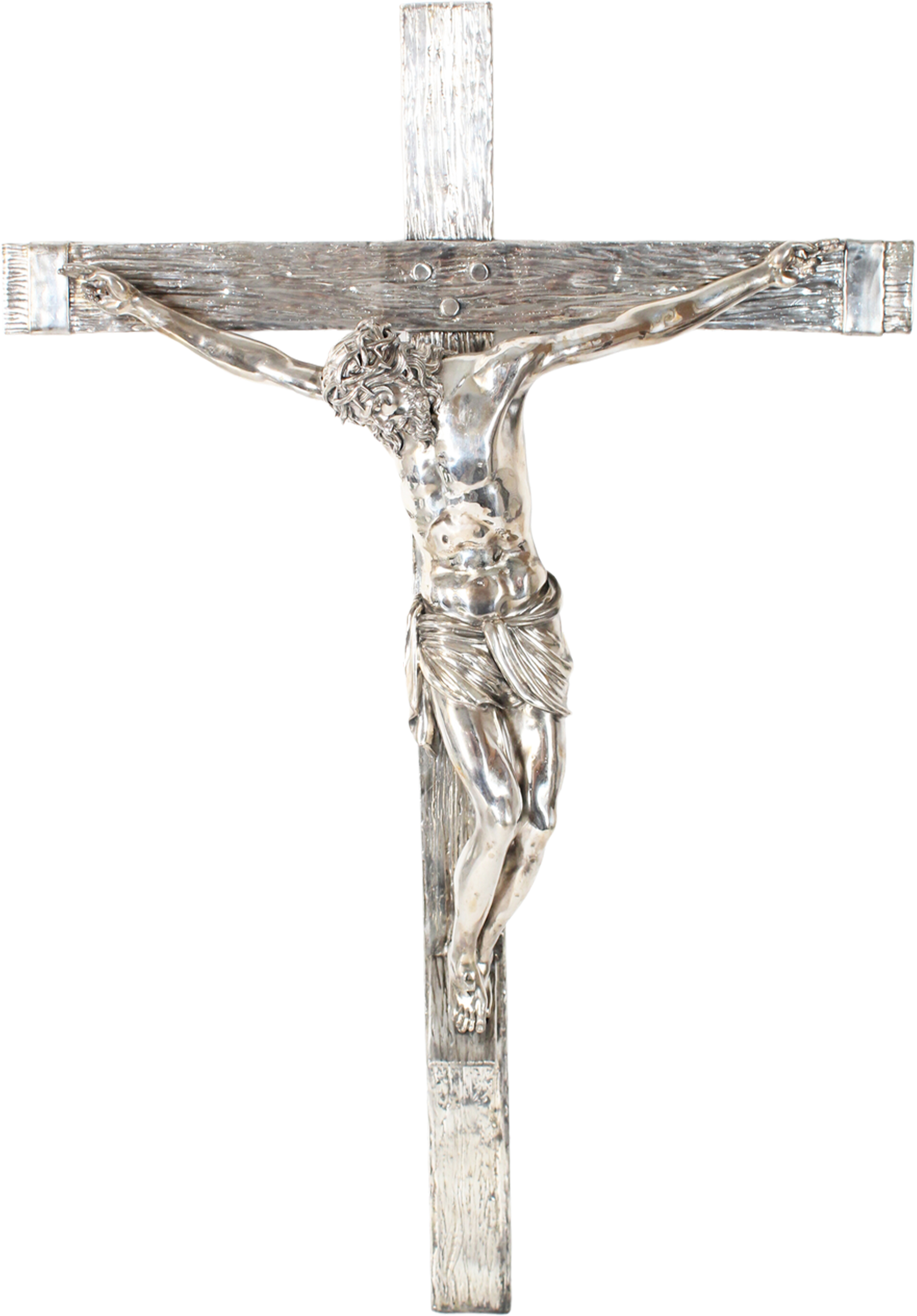 Large Italian 800 Silver Crucifix, 39 OZT