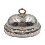 19c Monumental Silver Plated Crested Food Dome