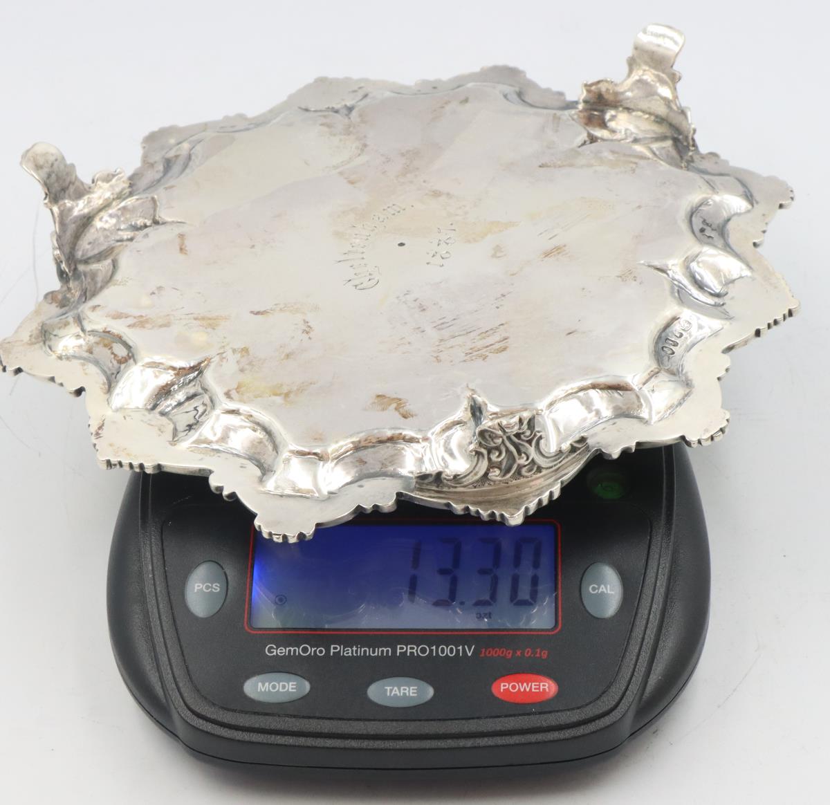 English Georgian Sterling Salver, 13.3 ozt - Image 7 of 8