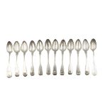 (12) American Coin Silver Spoons, Wheat, 7.25 ozt