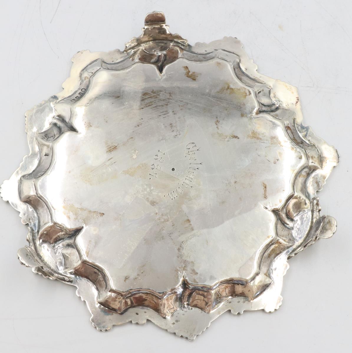 English Georgian Sterling Salver, 13.3 ozt - Image 4 of 8