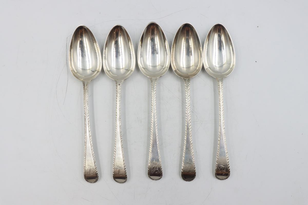 (5) English Georgian Sterling Silver Spoons 11.2oz - Image 5 of 5