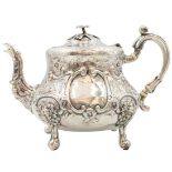 English Sterling Footed Tea Pot, 10.6 ozt