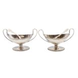 English Sterling Salt Boats with Spoons 5.94 ozt