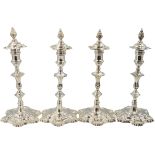 (4) English George II Sterling Candlesticks, 70ozt