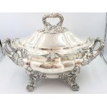 Impressive Georgian Silver Plated Tureen Armorial