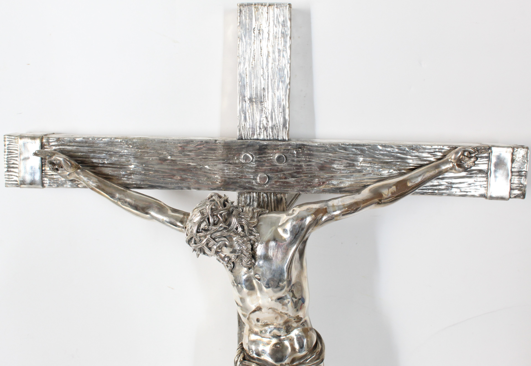 Large Italian 800 Silver Crucifix, 39 OZT - Image 5 of 17