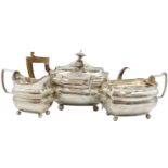 3 pcs English George III Sterling Tea Set 29 ozt