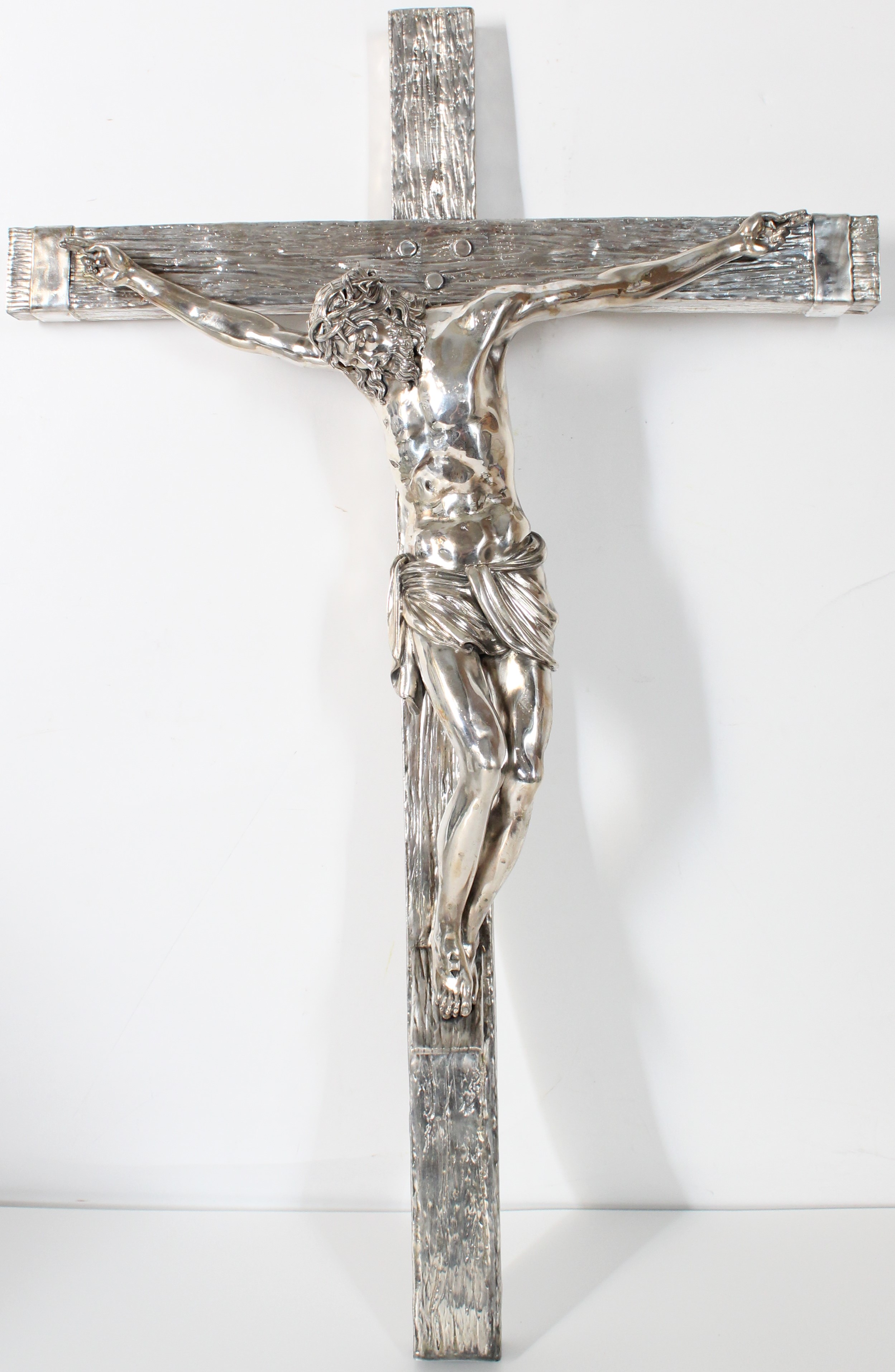 Large Italian 800 Silver Crucifix, 39 OZT - Image 2 of 17