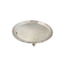 19th C Silvered Tri-Footed Salver