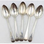 (5) English Sterling Silver Spoons 5.4 ozt