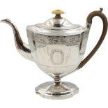 English 18C Sterling Silver Teapot 21.7 ozt