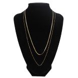 (2) Delicate Italian 14k Y Gold Chain Necklaces