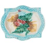 Majolica Fern & Basket Weave Edge Platter