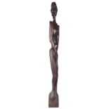 T Trammel (20th C) Figural Wood Sculpture