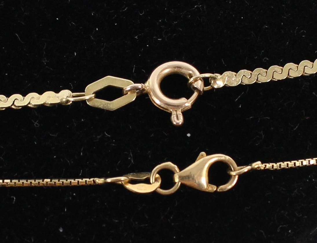 (2) Delicate Italian 14k Y Gold Chain Necklaces - Image 7 of 11