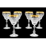 (6) Gold Rimmed Cordial Glasses