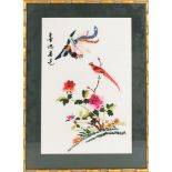 Vintage Chinese Silk Embroidery Bird Art