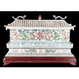 Bone Carved & Polychromed Chinese Imperial Pagoda