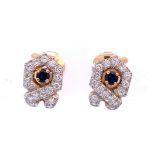Van Cleef & Arpels Gold, Sapphire,Diamond Earrings