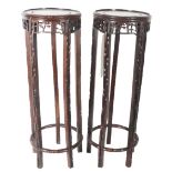 Pair of Chinese Carved Wood Stands