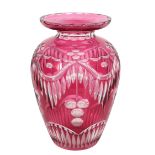 Pink Bohemian Crystal Glass Vase