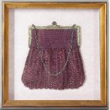 Antique Ladies Beaded Purse in Shadow Box