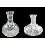 (2) Vintage Etched Glass Onion Form Vases