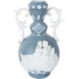 Blue Wedgwood Double Handled Vase