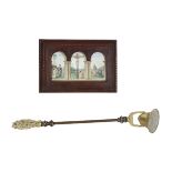 Brass Candle Snuffer & Framed Crucifixion Scene