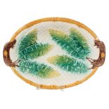Majolica Banana Leaf on Basket Weave Platter