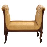 French Settee w Inlay & Gold Upholstery