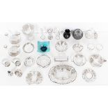 (27) Assortment of Glass & Silver Overlay