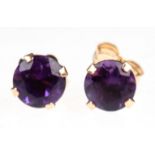 Ohrstecker, GG 14 kt., Amethyste, Durchmesser 4,5 mm