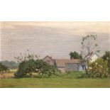 Wiegand, Gustav Adolph (1870-1957) "Sommerlandschaft mit Gehöft", Öl/Lw., sign. u.l., 34x50 cm, Rah