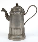 Zinn-Kaffeekanne, Sachsen um 1800, ungemarkt, H. 17,5 cm