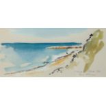 Wittman "Hohwacht-Ostsee", Aquarell, sign. u.r. und dat. 1983, 10,5x21 cm, im Passepartout hinter G