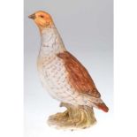 Porzellanfigur "Rebhuhn", Goebel, Vogel des Jahres 1991, polychrom bemalt, H. 21 cm