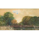 Schwinge, Friedrich Wilhelm (1852 Hamburg-1913 Hamburg) "Parklandschaft bei Ahrenshoop", Aquarell,