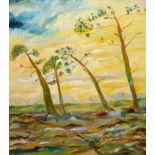 Maler des 20 Jh. "Sterbender Wald im Hochmoor", Öl/ Lw., unsign., 70,5x60 cm, Rahmen