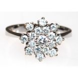 Brillant-Ring, 585er WG, gestuft besetzt mit 17 Brillanten, vsi/w, von zus. ca. 0,5 ct., Ges.-Gew.