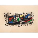 Miro, Joan (1893-1983) "Abstrakt", Farlblitho, in der Platte sign. u.r., 45x62 cm, im Passepartout