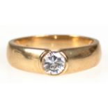 Brillant-Ring, 585er GG, mit Brillant-Solitär von ca. 0,5 ct., w/vsi, punziert, Ges.-Gew. 3,1 g, RG