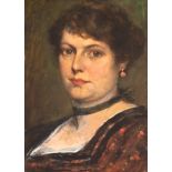 Leeke, Ferdinand (1859-1937) "Damenporträt", Öl/ Sperrholz, sign. mittig links und dat. 1916, 31,5x