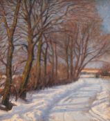 Facklam, Wilhelm (1893 Upahl-1972 Winkelhaid) "Winterlandschaft mit verschneitem Parkweg vor der St